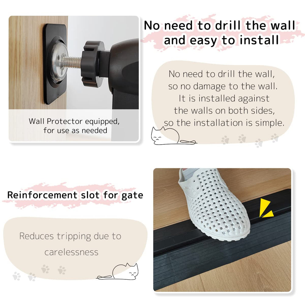 Lumizone extratall gate with auto-close for convenient doorway use