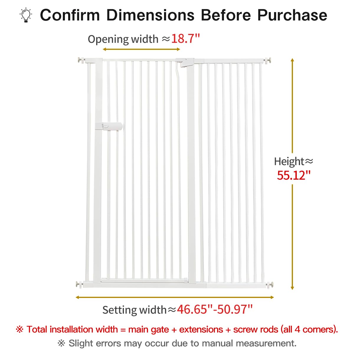 Lumizone gate with 1.37-inch gap illustrating secure spacing.