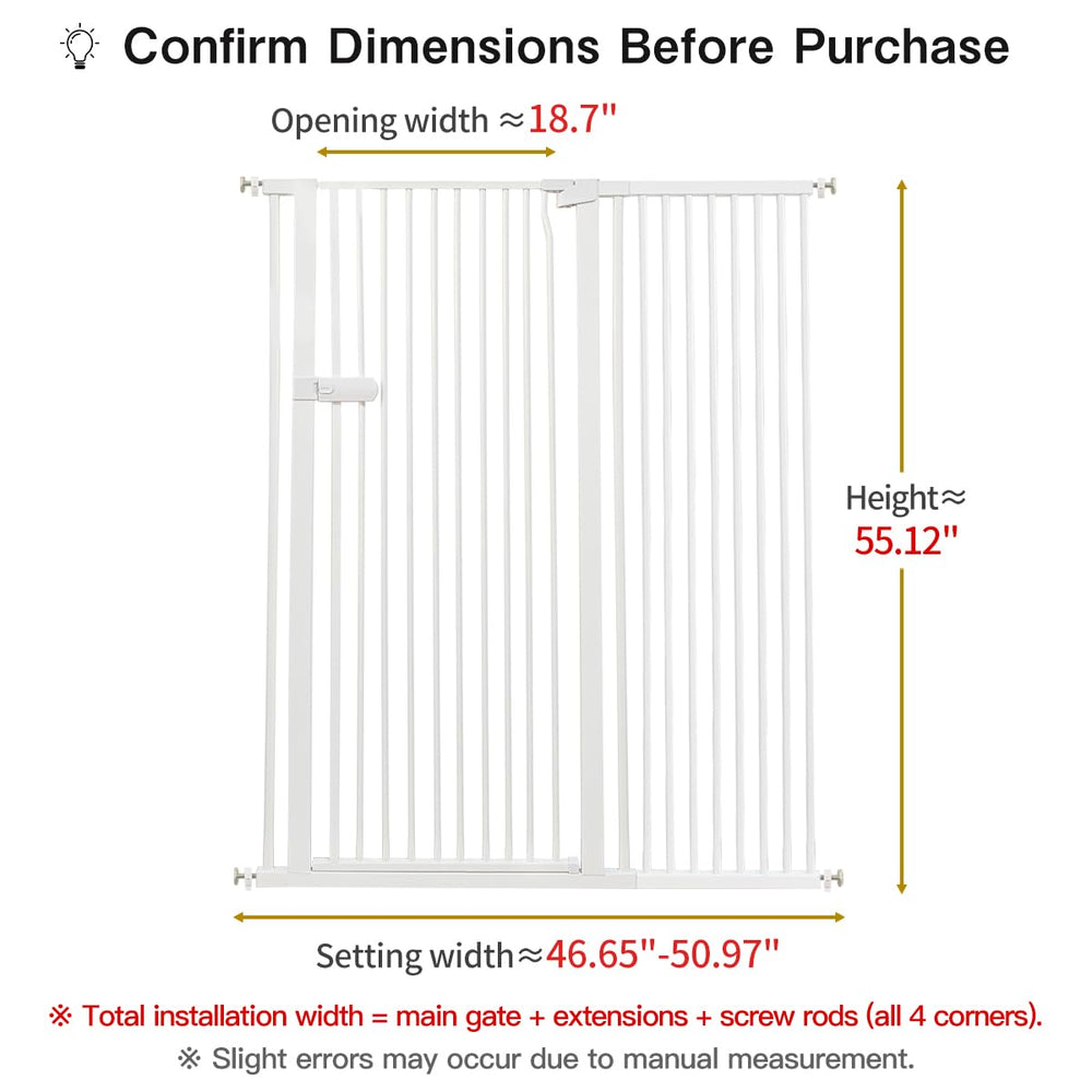 Lumizone gate with 1.37-inch gap illustrating secure spacing.
