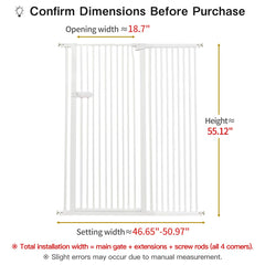 Lumizone gate with 1.37-inch gap illustrating secure spacing.