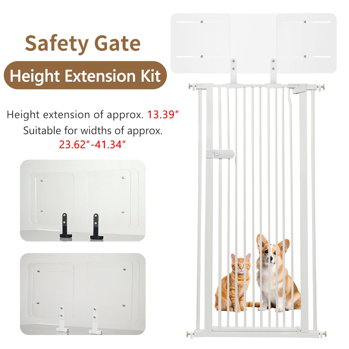 Lumizone Pet Gate Height Extension Kit width adjustment handle demonstrates flexible sizing