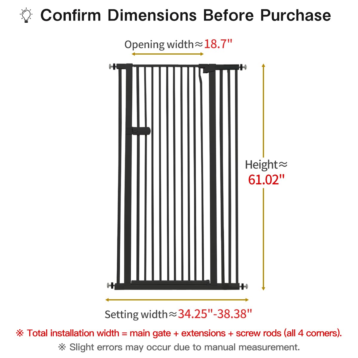 Lumizone pressure-mounted gate installs quickly in doorways without tools.