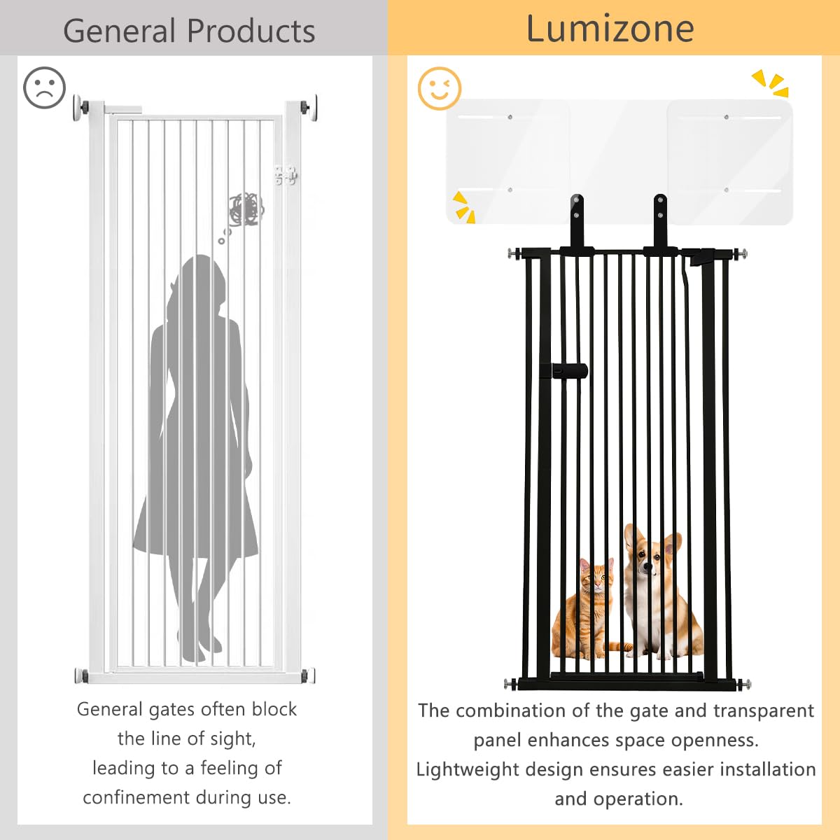 Lumizone height extension maintains an open, spacious feel in the room.