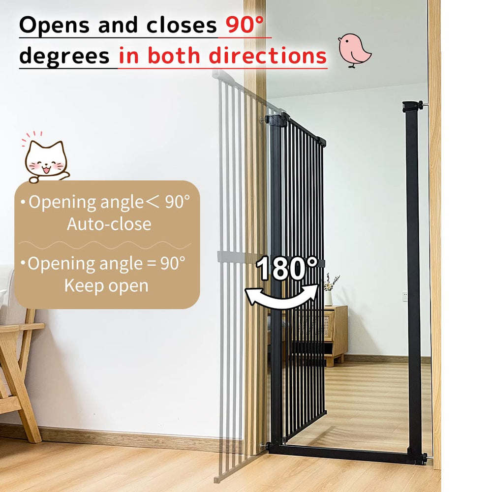 Lumizone tall black gate in a doorway blends with decor