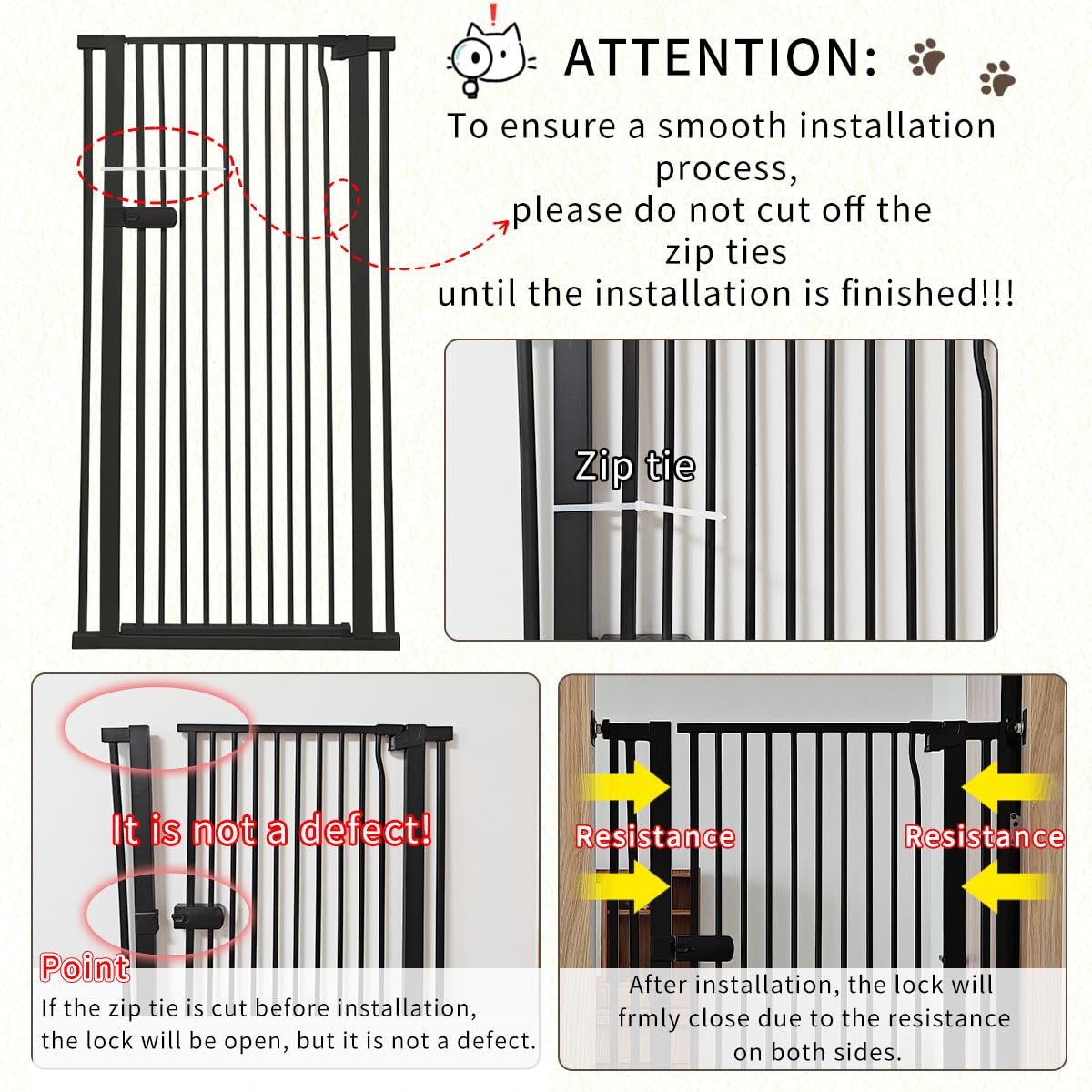 Lumizone tall pet gate suitable for cats and dogs at home