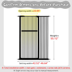 Lumizone gate with 42.52-46.64 inch width fits doorways and hallways.