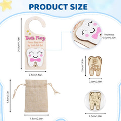 Lummitwit burlap storage bag pink for safe storage of fallen teeth