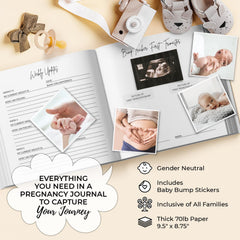 LUMOSX Pregnancy Journal interior pages with week-by-week tracker for organization