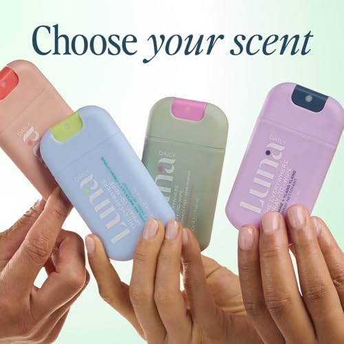 Luna Daily flat lay backdrop; product showcase for travel and daily care