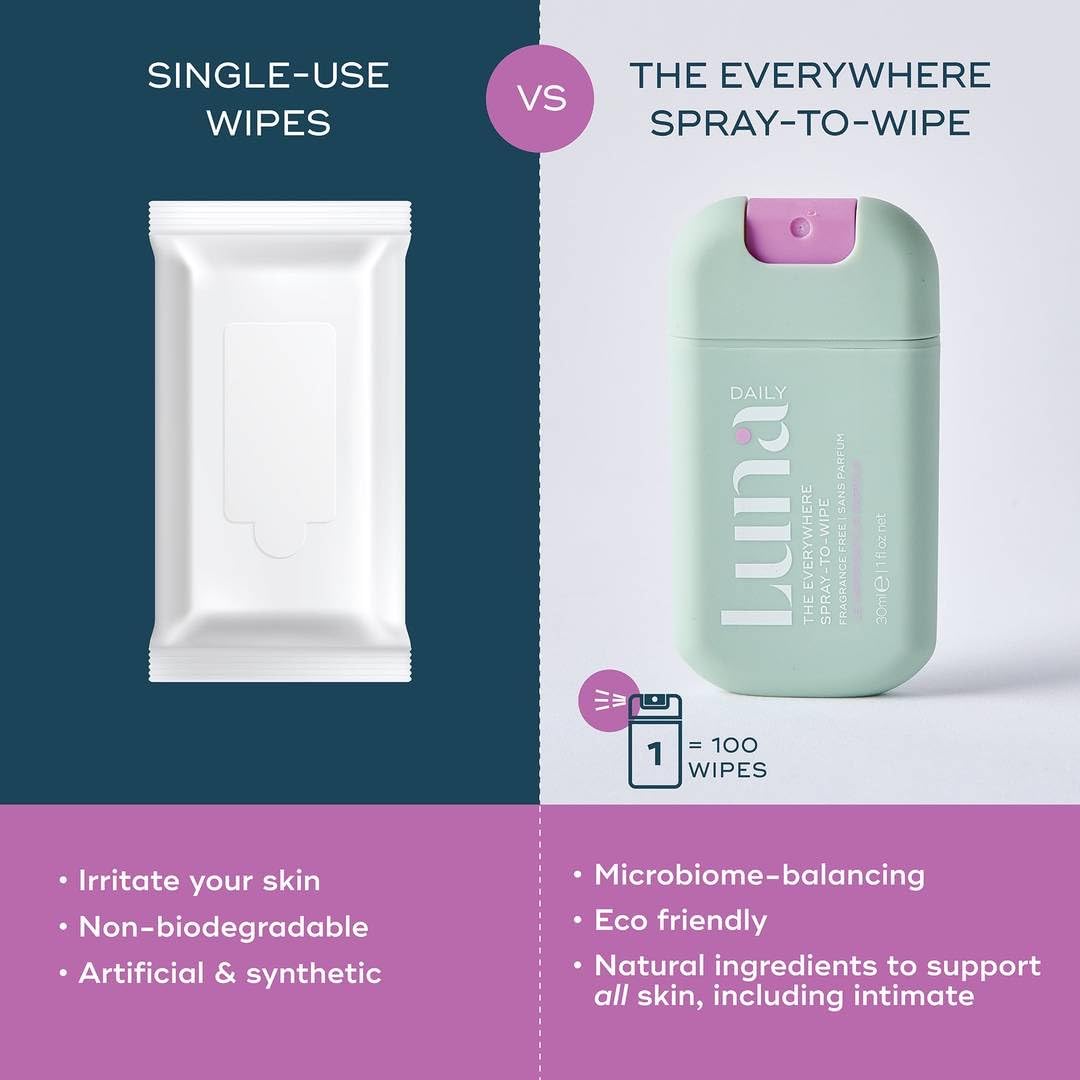 Luna Daily mini travel pack; convenient for on-the-move freshness