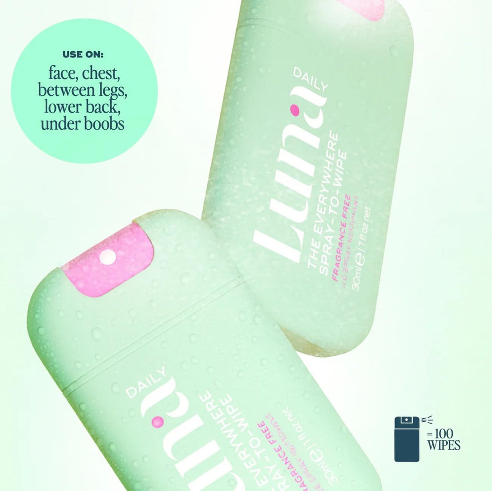 Luna Daily underarm use; gentle cleansing without irritation