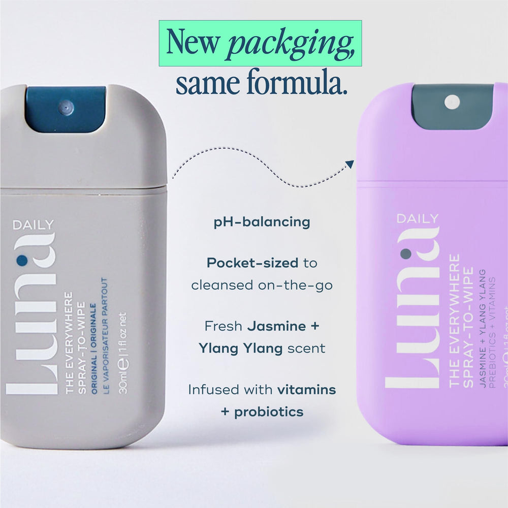 Luna Daily Mini application on arm demonstrating quick, rinse-free cleansing between activities