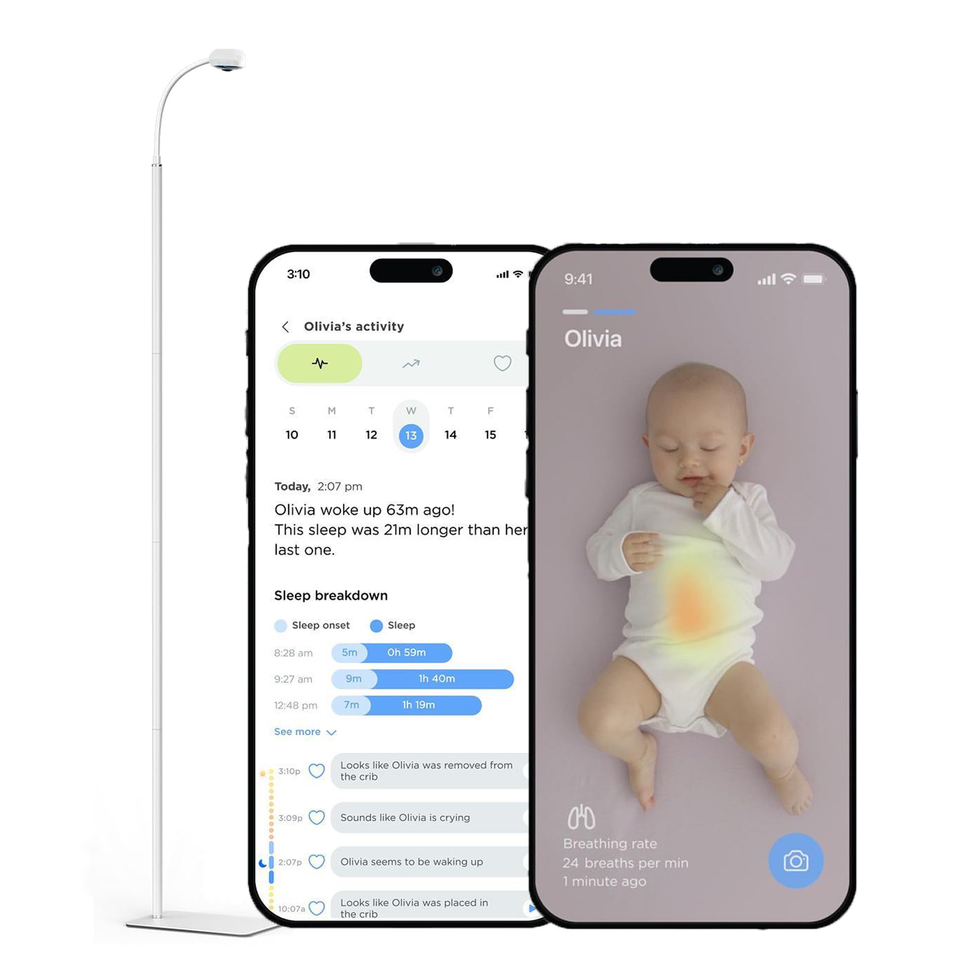 Luna Home baby eye monitor over crib view offering real-time reassurance