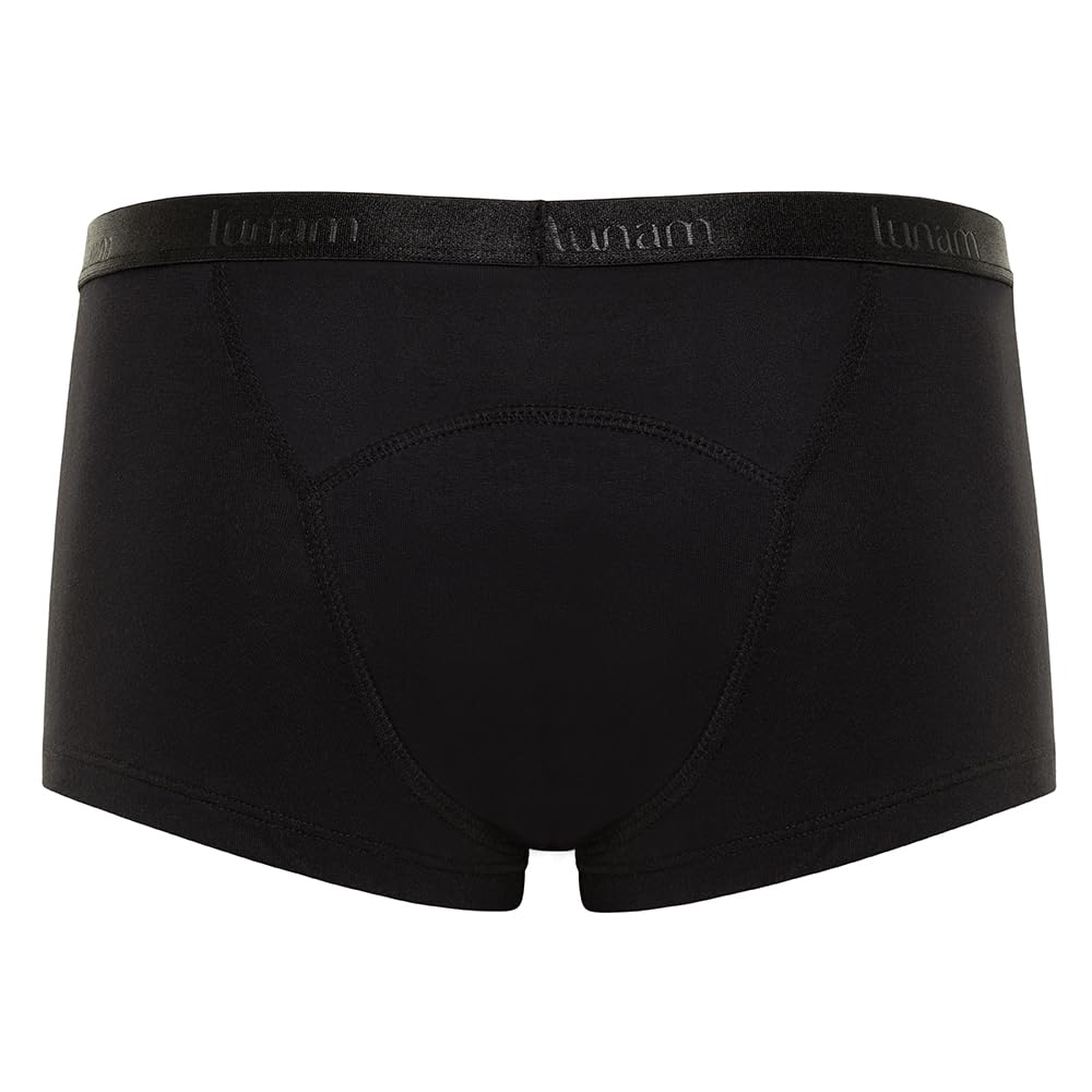 Lunam reusable underwear back view showing full-coverage fit.