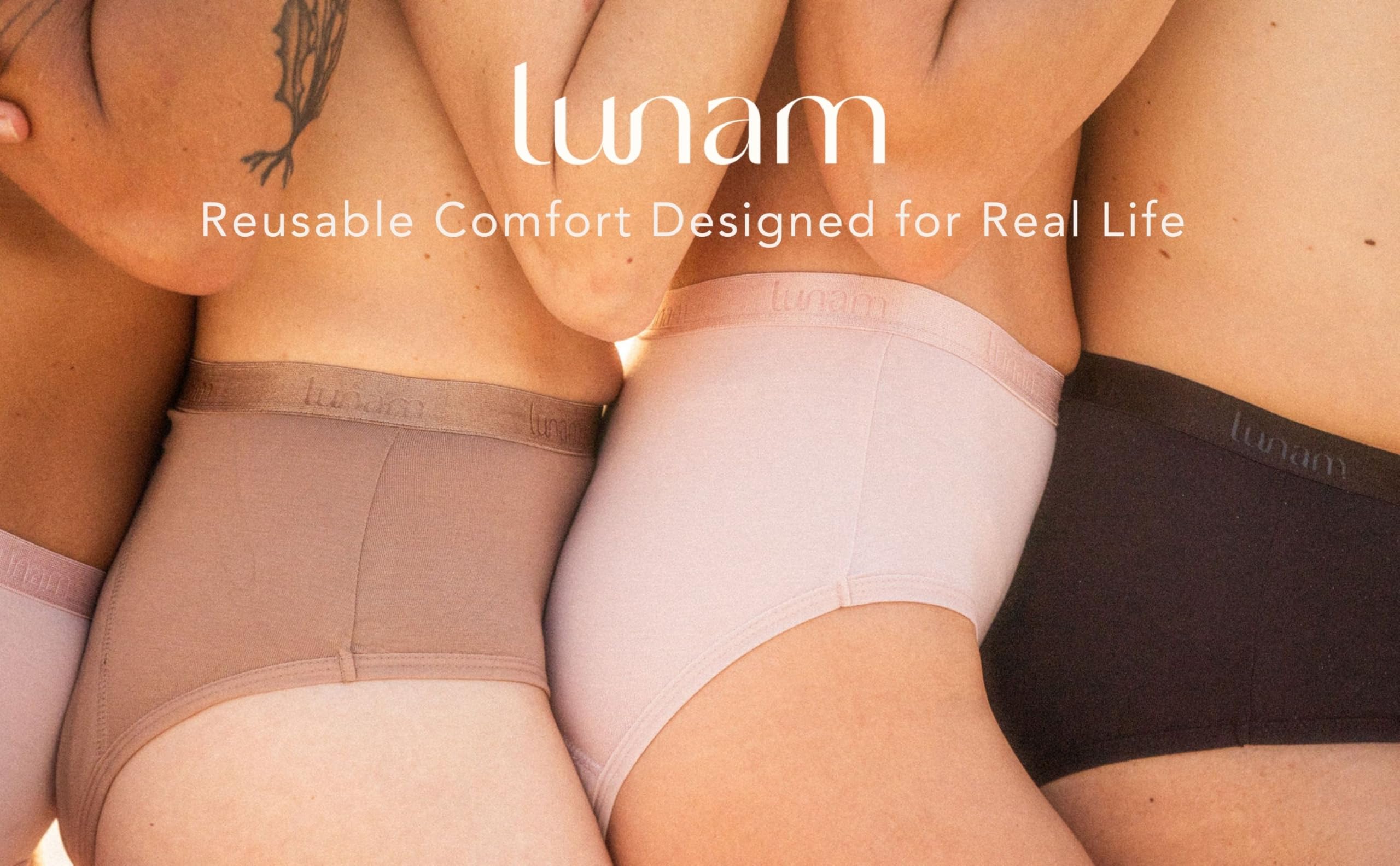 Lunam machine-wash close-up emphasizes durability and reuse.