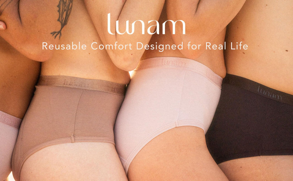 Lunam machine-wash close-up emphasizes durability and reuse.