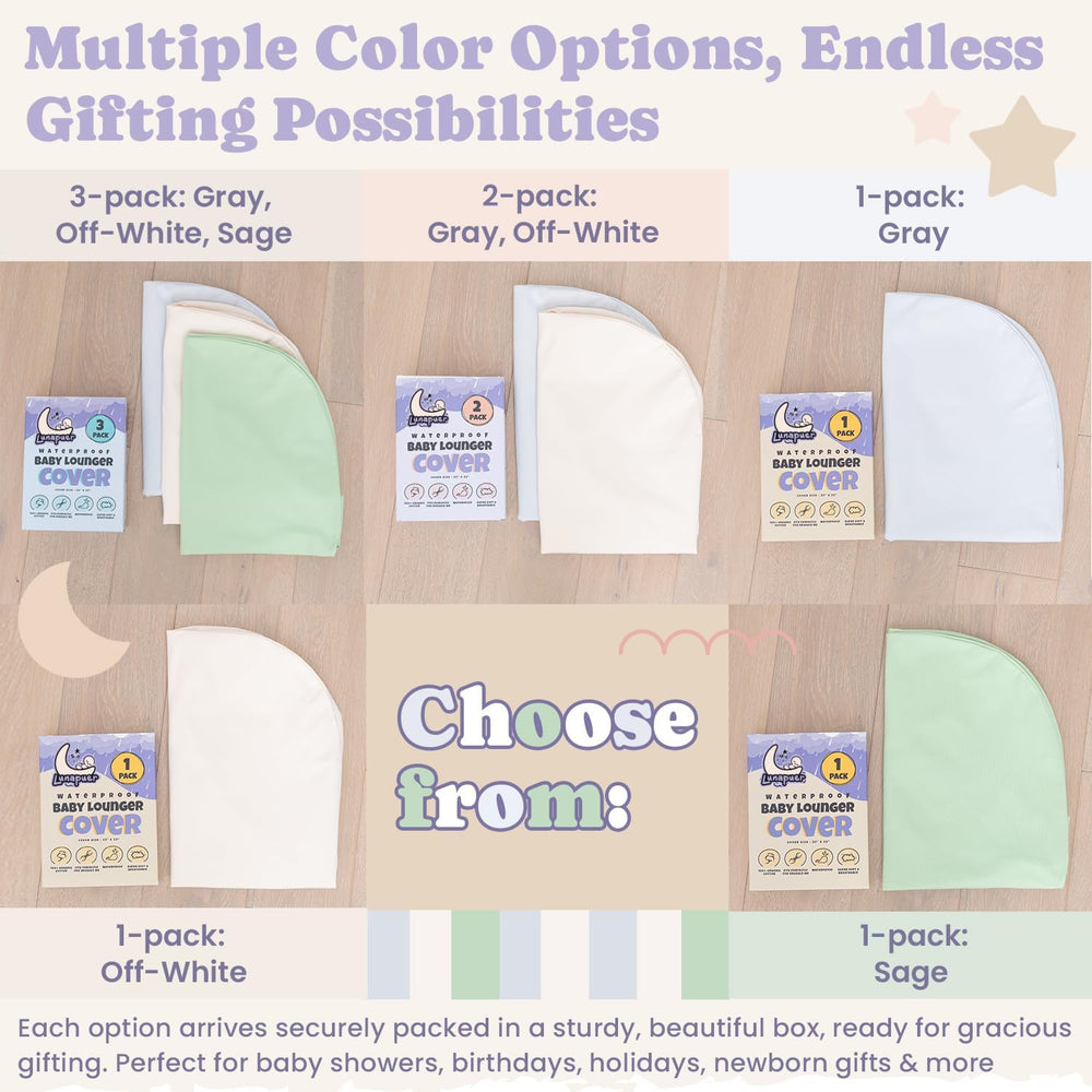Lunapuer slipcover demonstrates easy on/off design for quick changes.