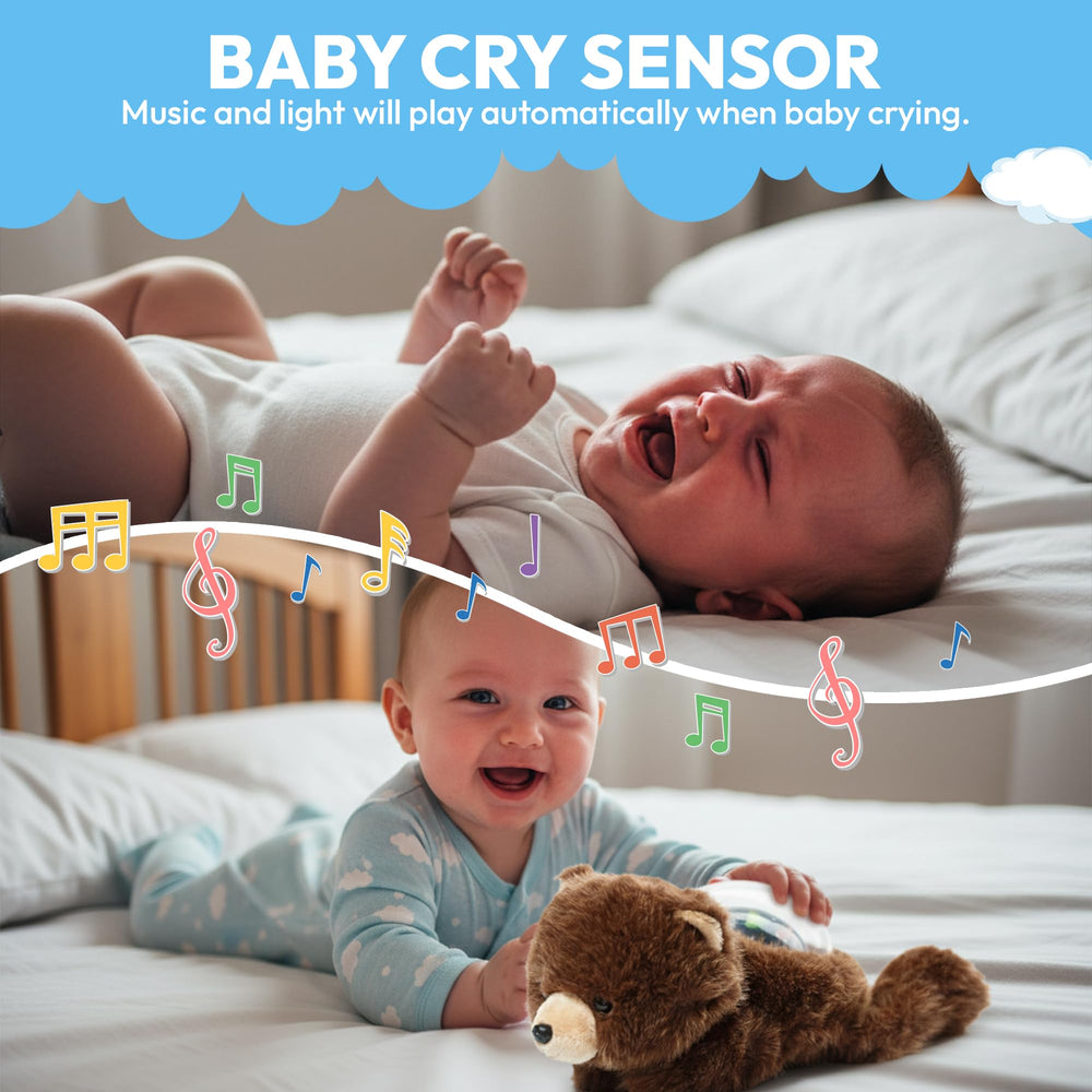 Lunapuer Sound Sleepers Bear hypoallergenic plush is soft for cuddles.