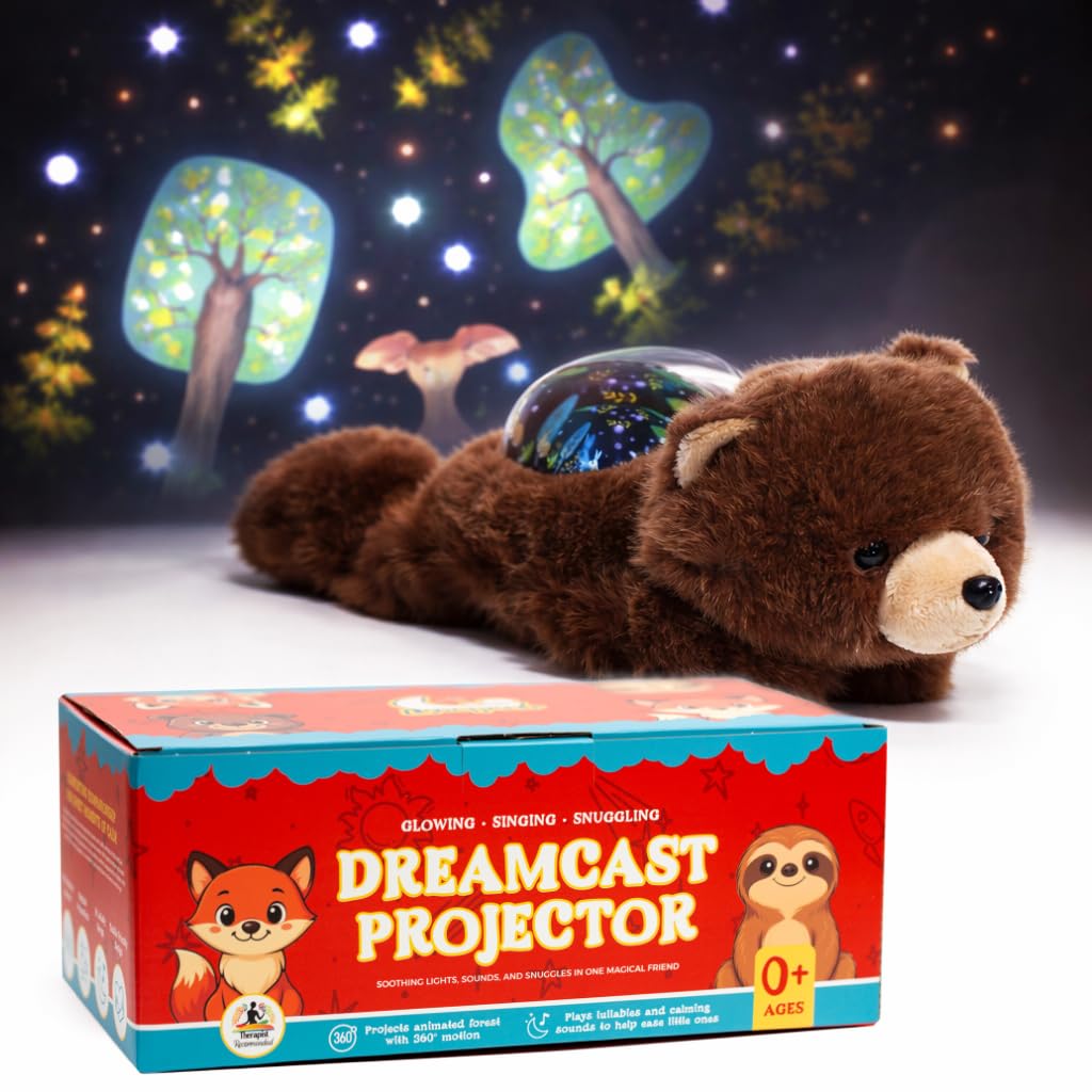 Lunapuer Sound Sleepers Bear night light provides a cozy bedtime glow.