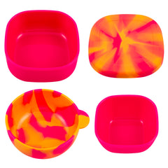 LunchBots kid bowls with secure lids, leak-free travel containers.