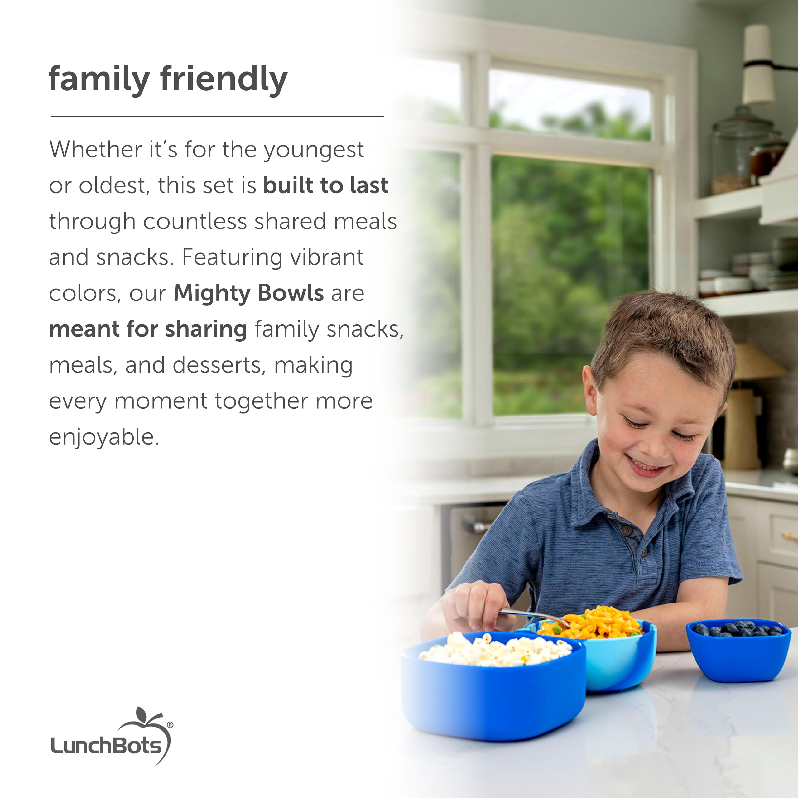 LunchBots nestable bowls save space on shelves.
