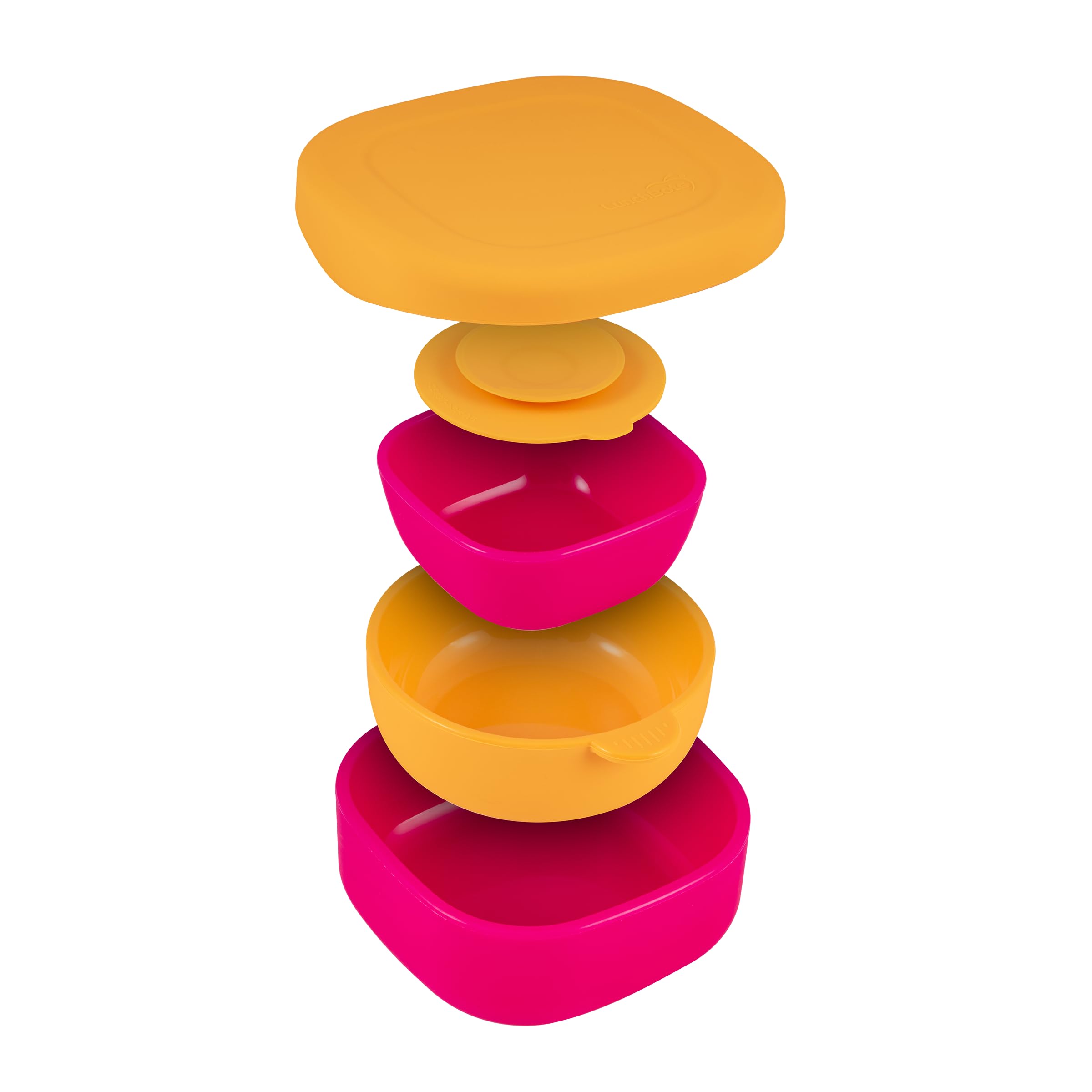 LunchBots silicone suction bowl with removable cup enables easy growth-based transition.