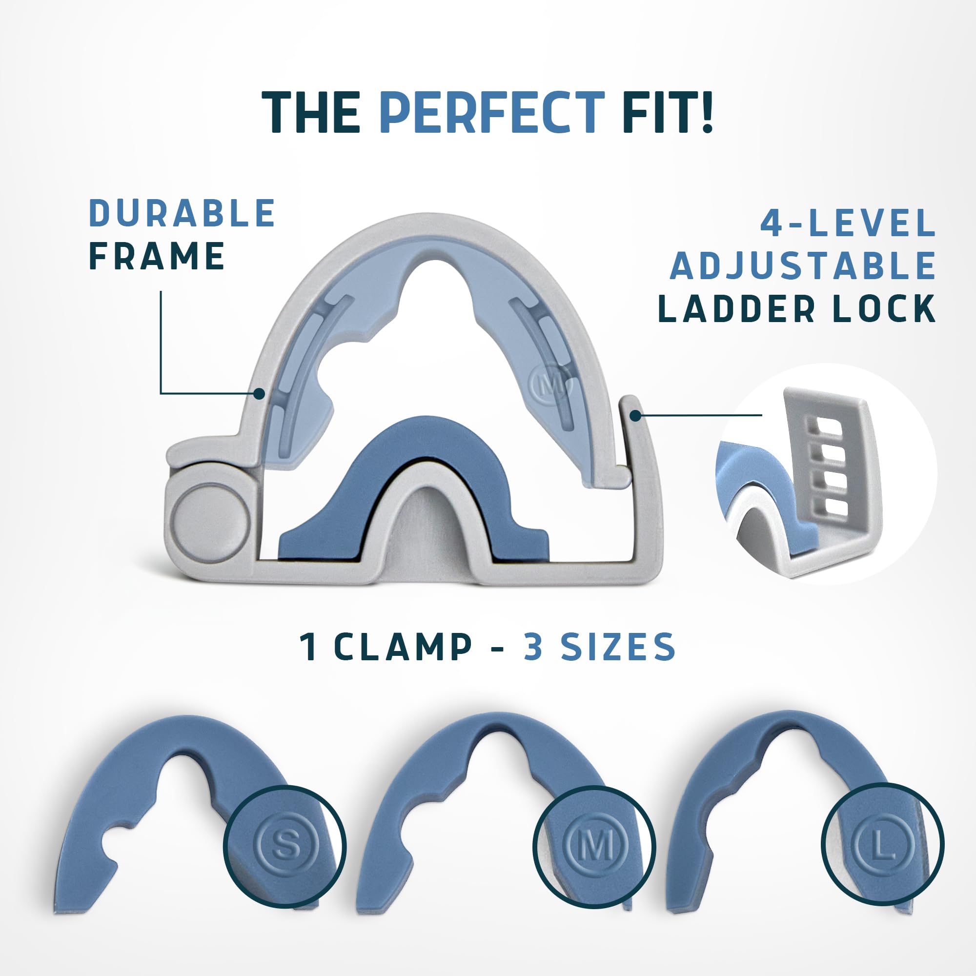 Lunderg Bell Clamp back view emphasizes anatomical cutouts for all-day comfort.
