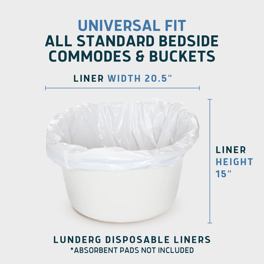 Lunderg commode liner easy disposal with tie strings for odor control.