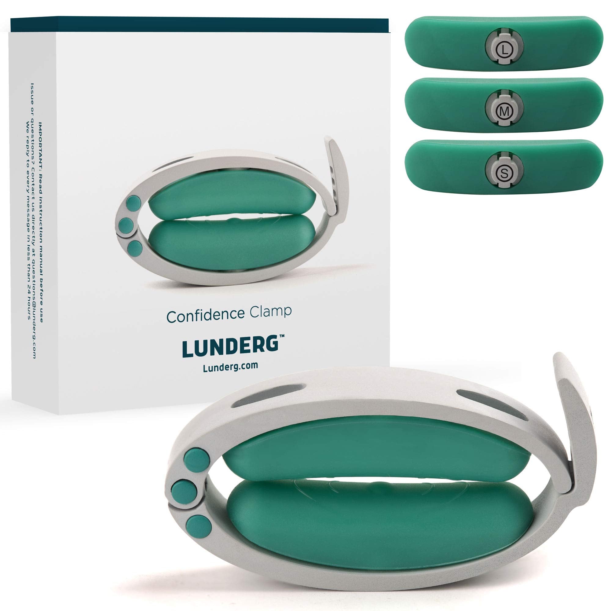 Lunderg Confidence Clamp with removable top pads for a customizable, discreet fit.