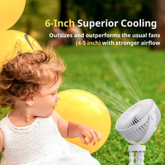 LuneEnfant rechargeable fan car seat mount for gentle, quiet airflow.