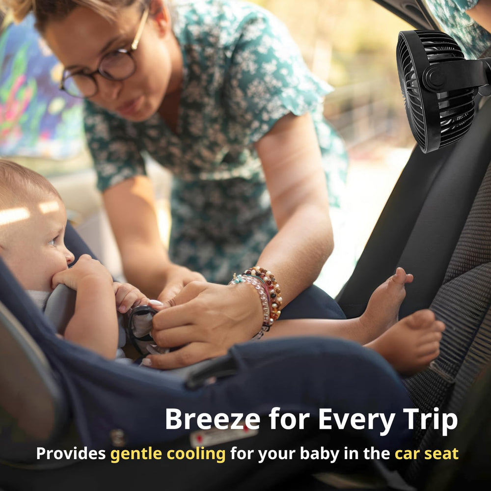 LuneEnfant stroller fan with soft LED light for nighttime use.