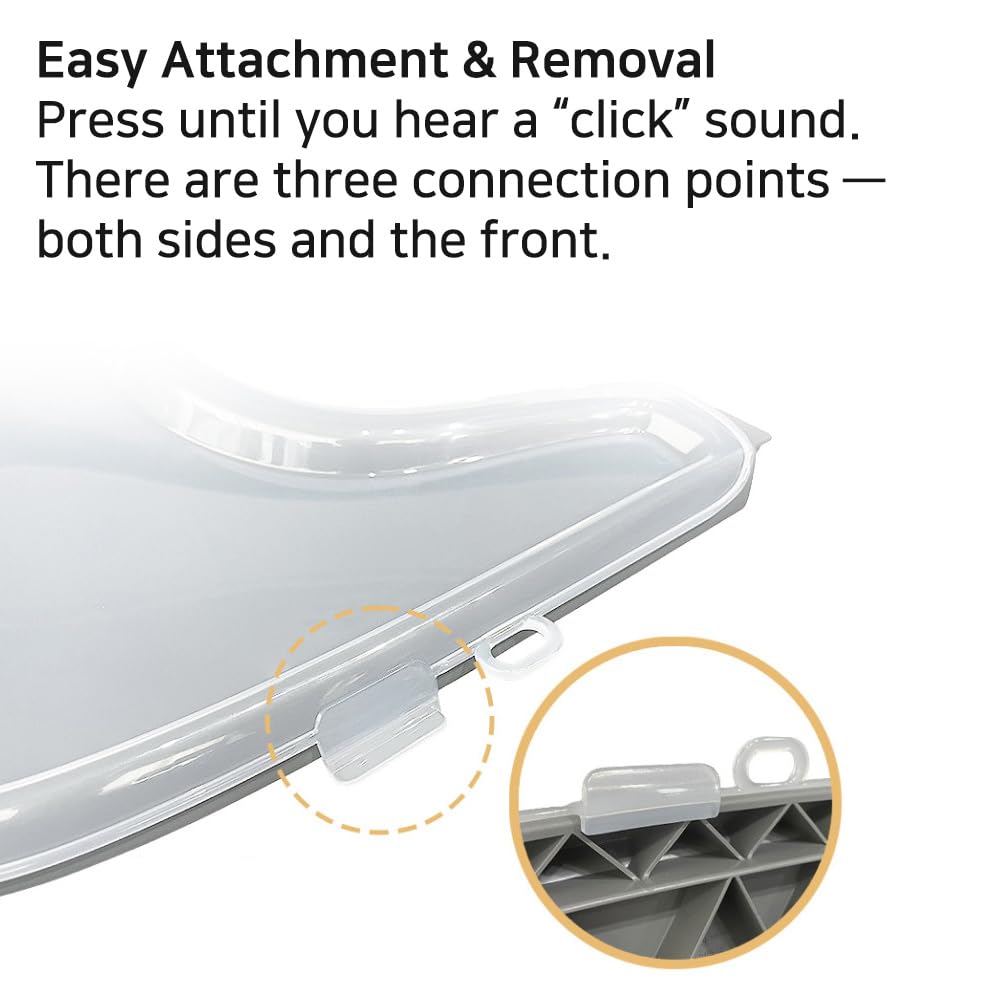 LUNELL snap-on design allows quick setup without removing the tray.