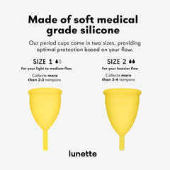 Close-up of Lunette soft medical-grade silicone for comfortable fit