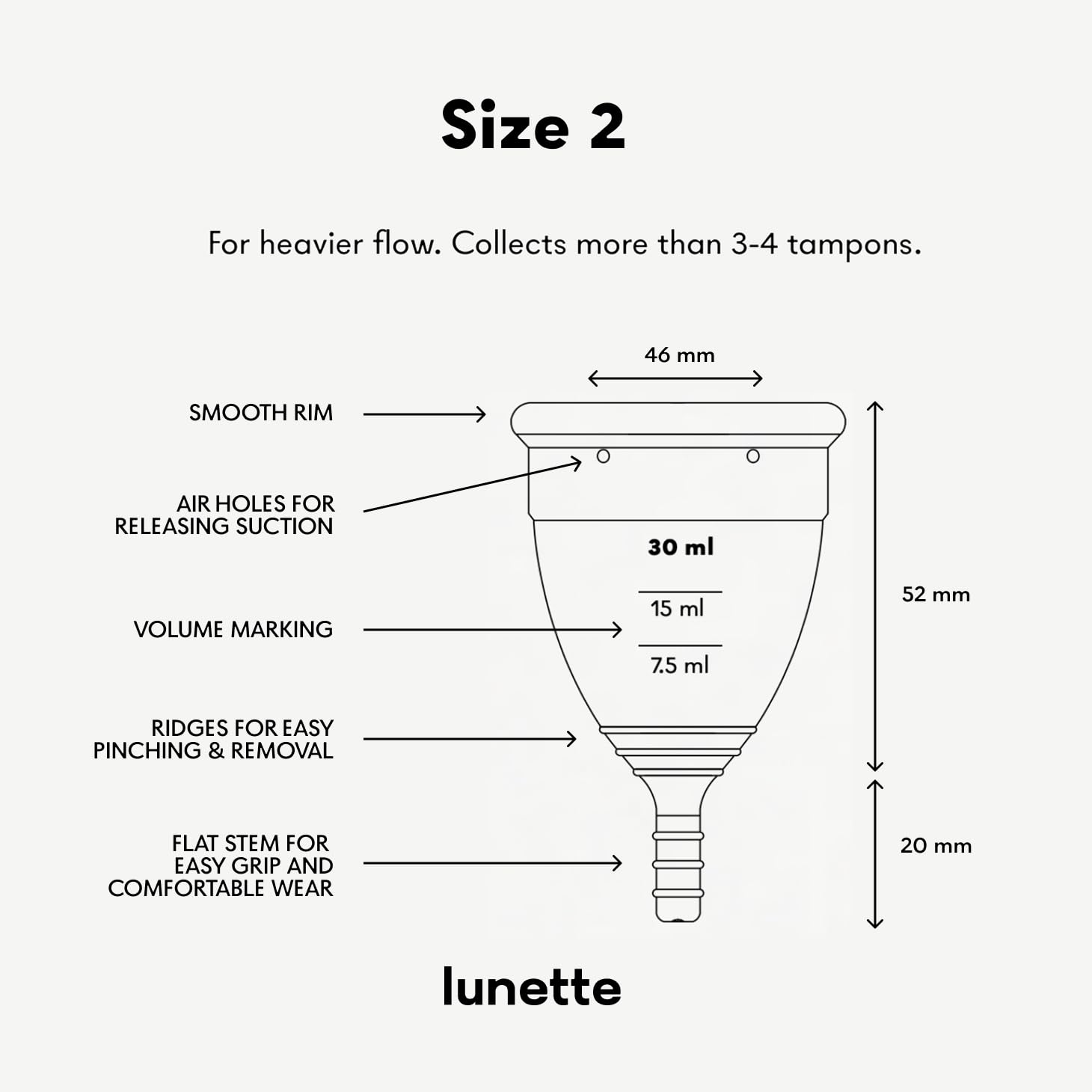 Lunette soft silicone size 2 cup in violet color.