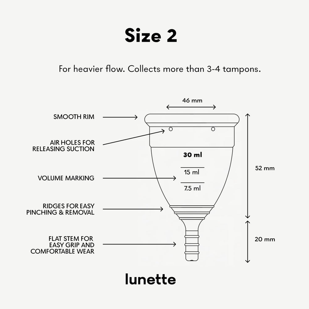 Lunette soft silicone size 2 cup in violet color.