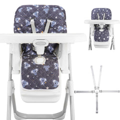 Lunobubo high chair cover 2in1 reversible offers comfy support during meals.