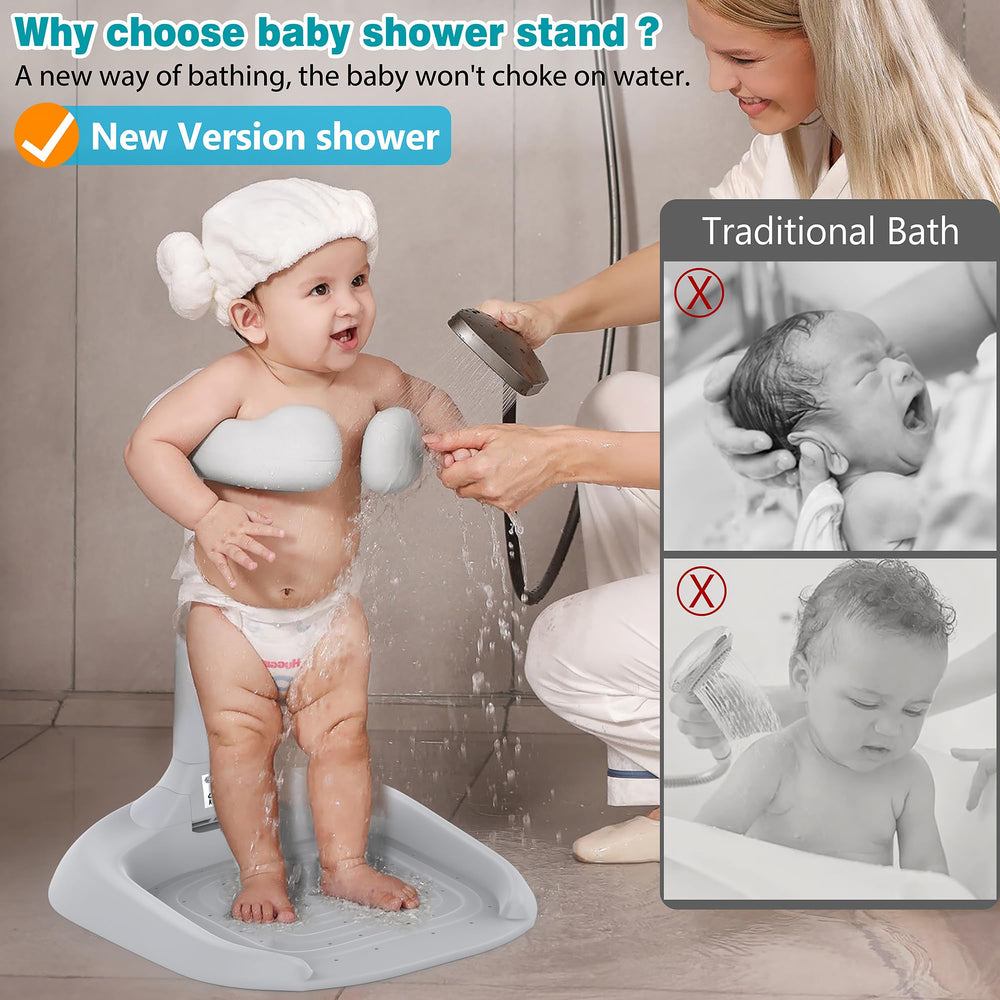 LUOPIAO Baby Shower Stand anti-slip base for stable bathing.