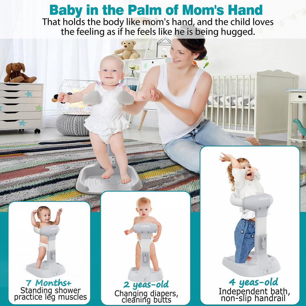 LUOPIAO Baby Shower Stand pinch-proof armrests protect delicate skin.