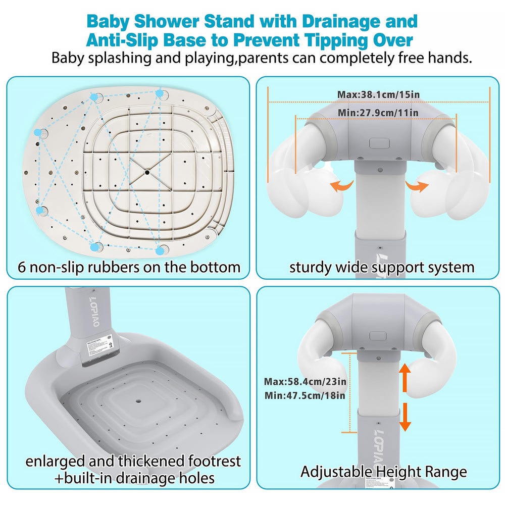 LUOPIAO Baby Shower Stand portable design for small bathrooms.