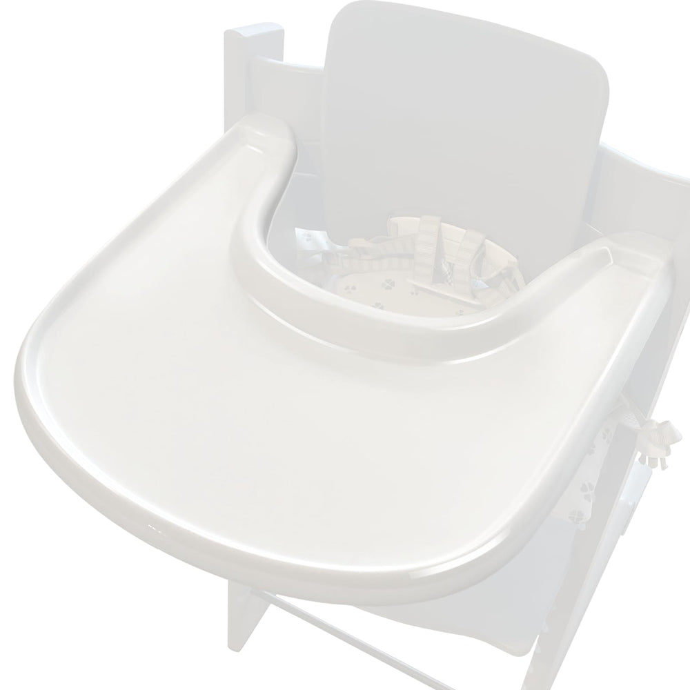 LuQiBabe highchair tray with smooth surface for easy cleaning.