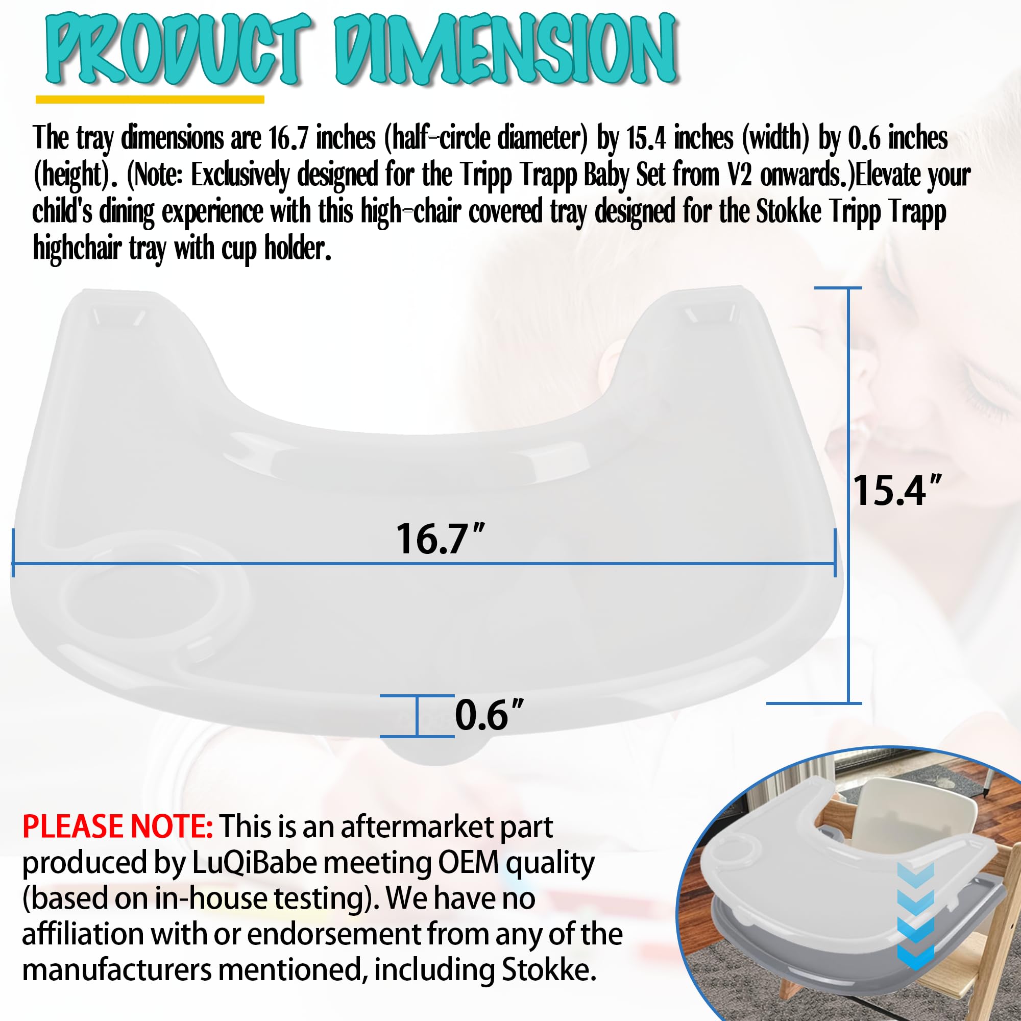 LuQiBabe tray cover in food-safe plastic ensures safe direct food contact
