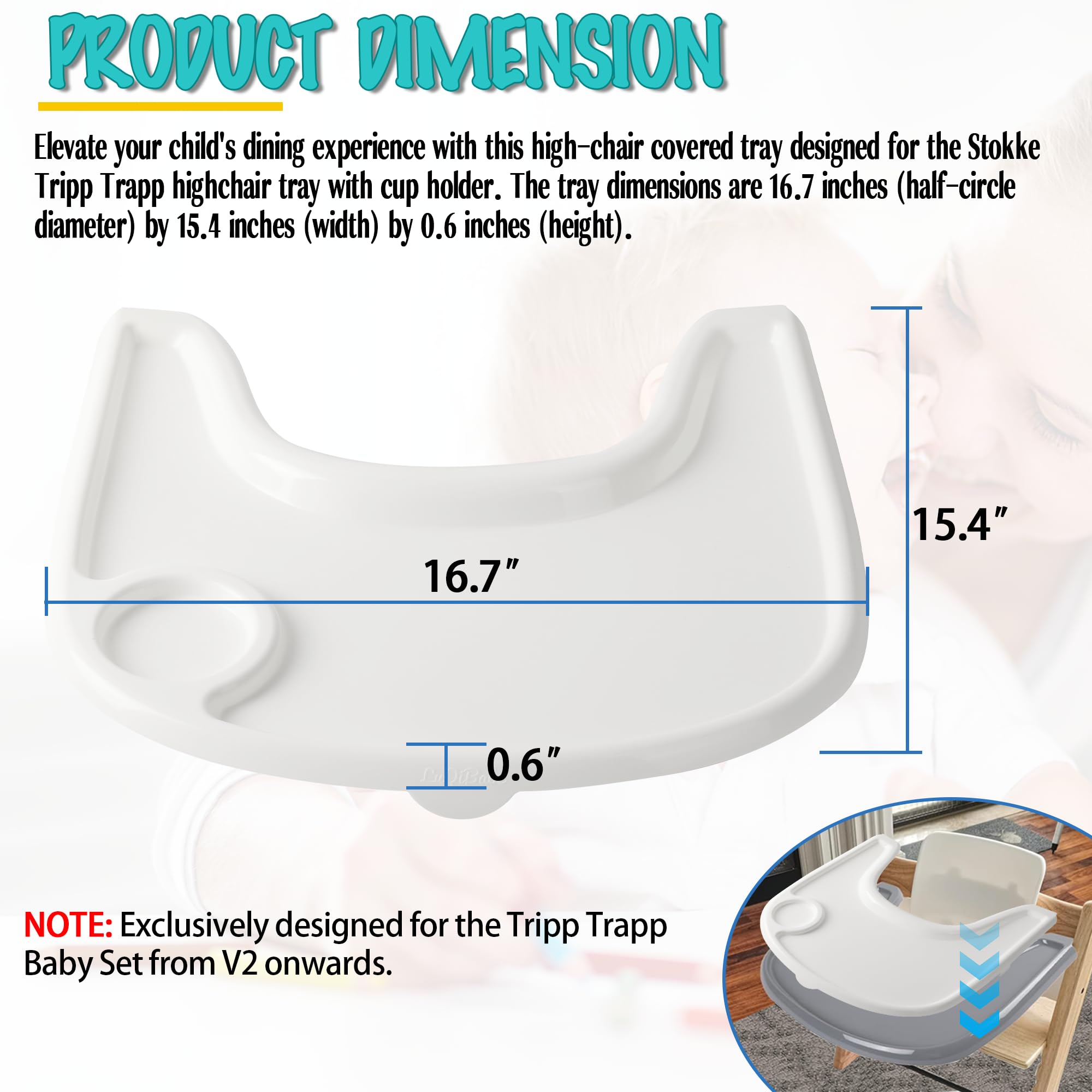 LuQiBabe Tripp Trapp cup holder tray for organized snack time.