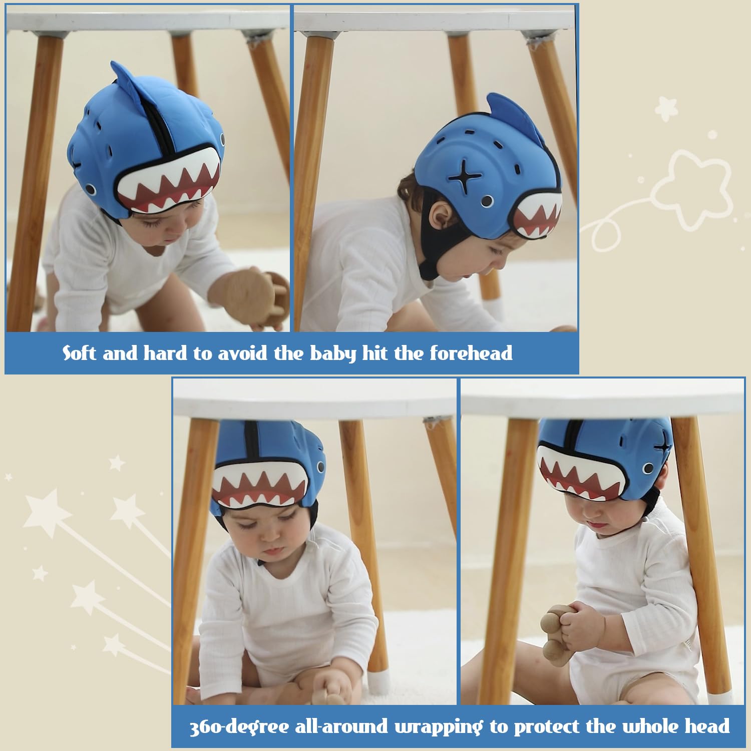 Lurui infant soft helmet with ventilation holes for comfortable airflow