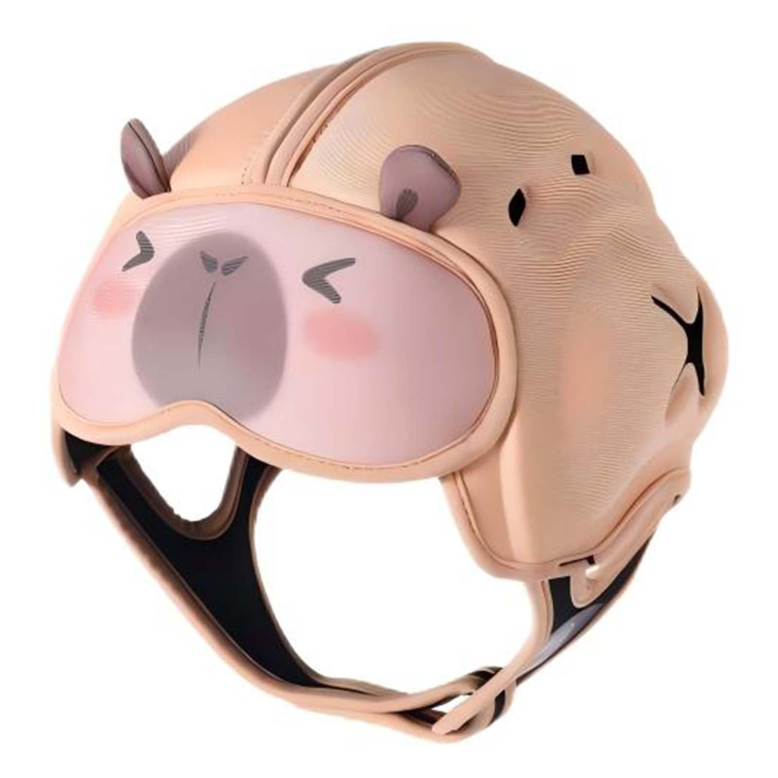 Lurui Capybara helmet front view provides protective shell for curious crawlers