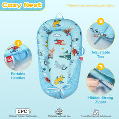 Lurui infant lounger in portable design for travel and park time