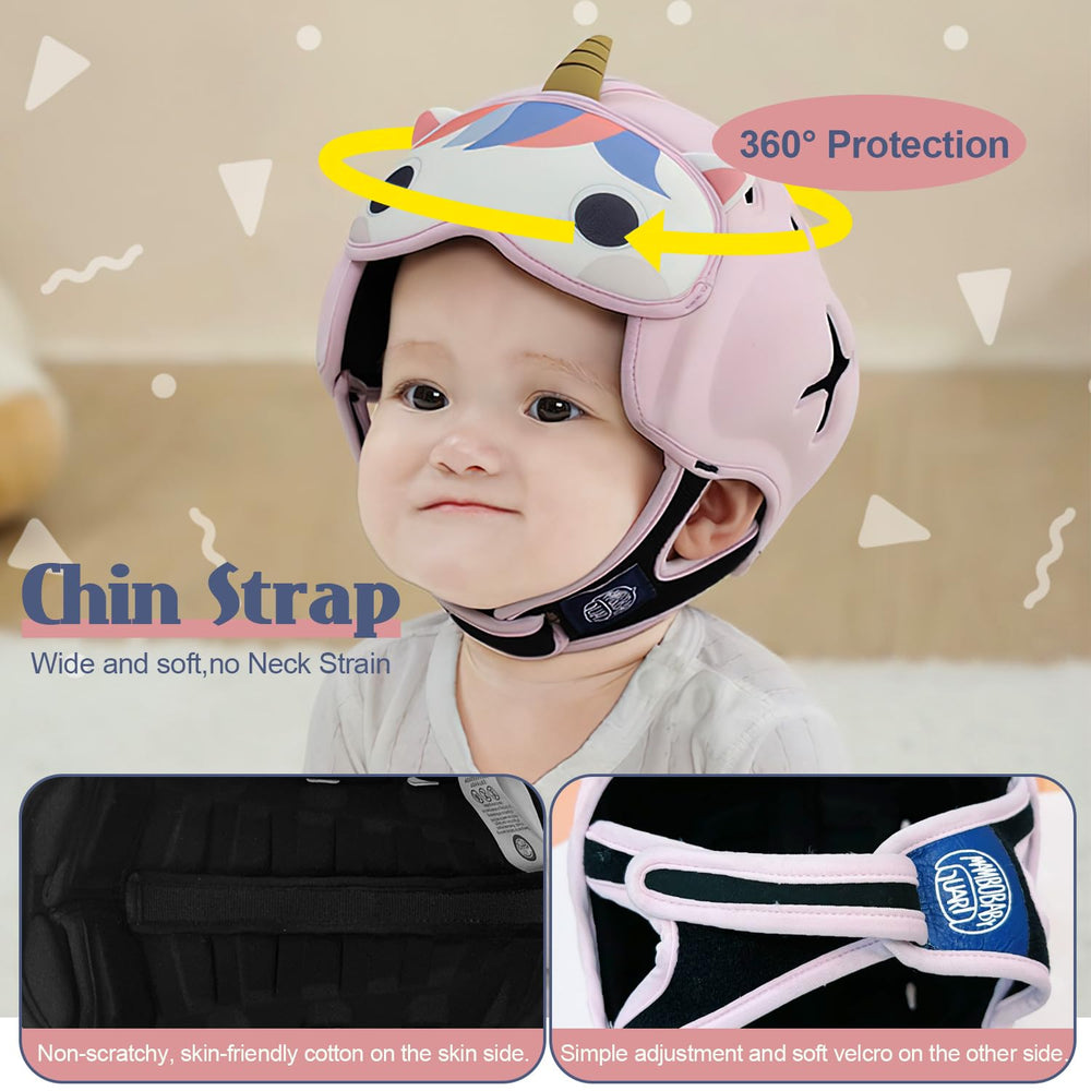 Lurui MamboBaby helmet rear coverage for crawling and early walking.