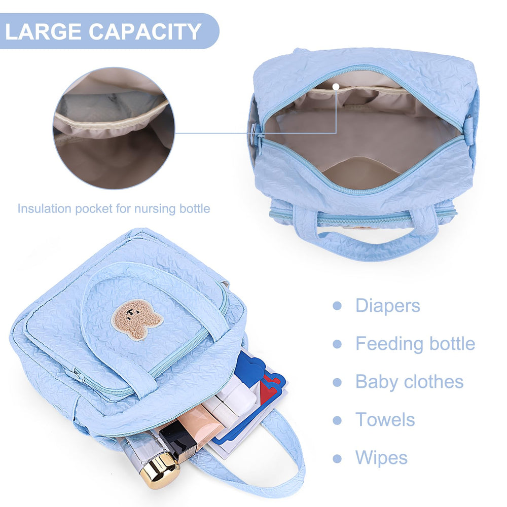 Lushandy diaper bag tote adjustable strap offers versatile carrying options.