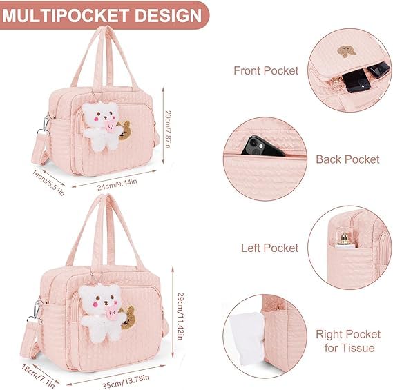 Lushandy diaper bag tote adjustable strap for shoulder, crossbody, or handbag versatility