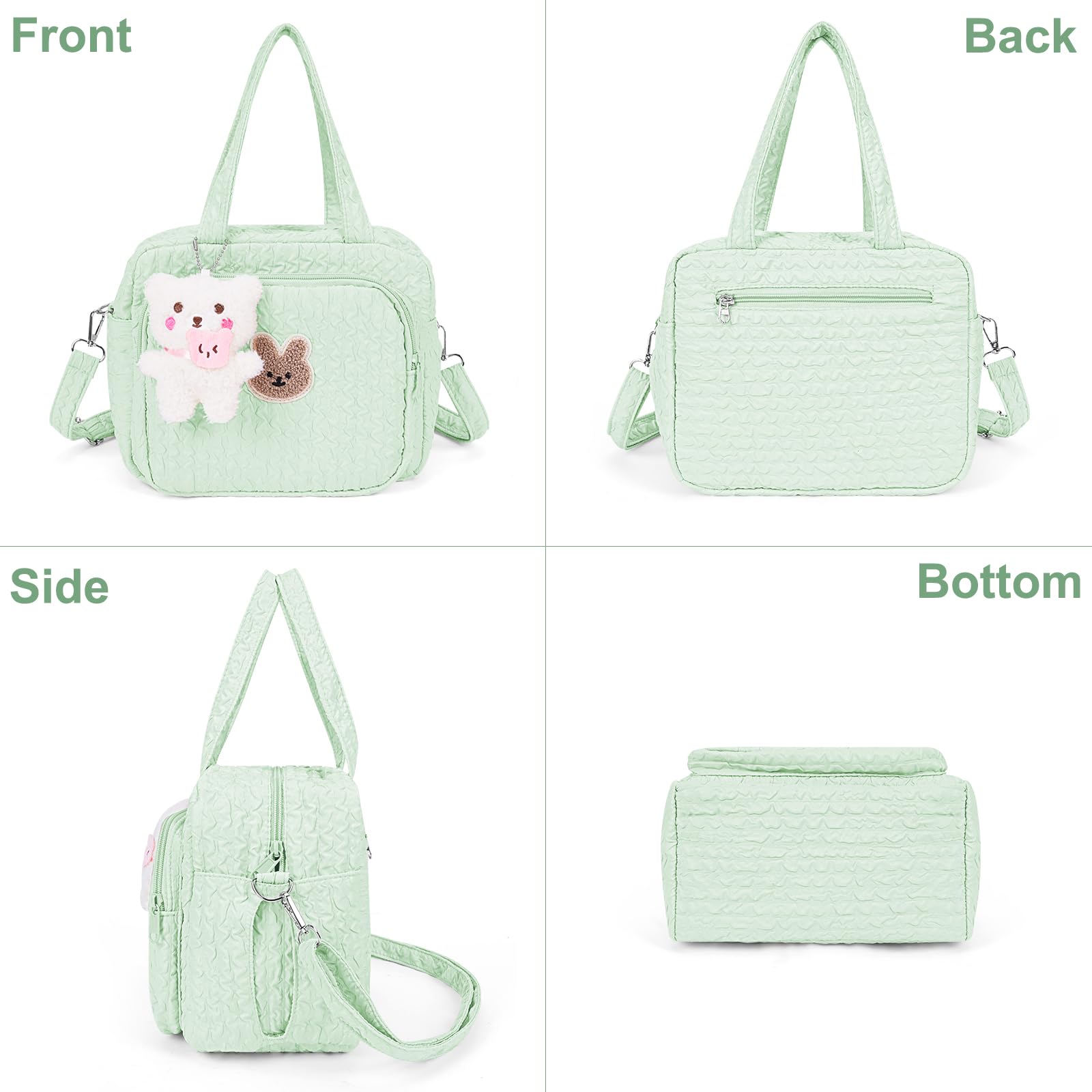 Lushandy diaper bag tote back pocket keeps small items neatly organized.