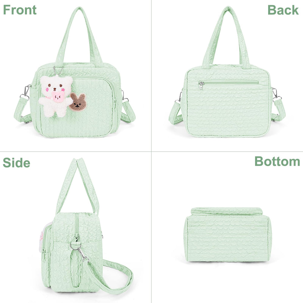 Lushandy diaper bag tote back pocket keeps small items neatly organized.